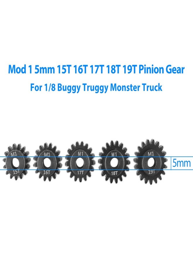 AIMROCK 5-Pack Mod 1 RC Motor Pinion Gears Set: Upgrade Parts for 1/8 RC Car 5mm Shaft Motor (15T 16T 17T 18T 19T) - Image 4